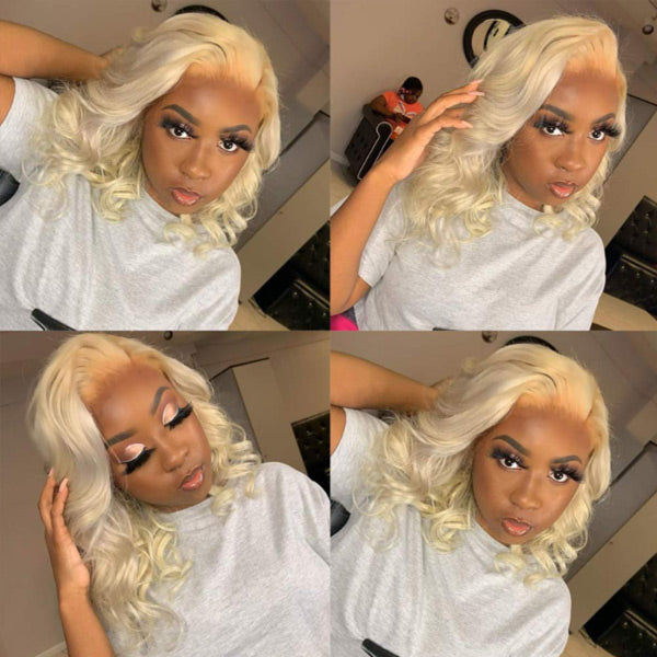 Body Wave 613 Blonde Color Bundles with 13x4 Lace Frontal Human Virgin Hair Pack