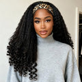 Kinky Straight Burmese Curly Headband Wig Glueless Install Human Hair Wig