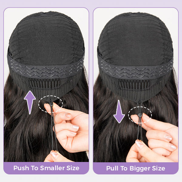 Glueless Body Wave U Part Wig Human Hair Seamless Blend Wear Go Wig With Elastic Drawstring