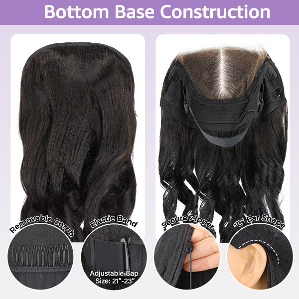 Block Wig Body Wave Bleached Knots Wig With Optional Replaceable Zip Lace Tops