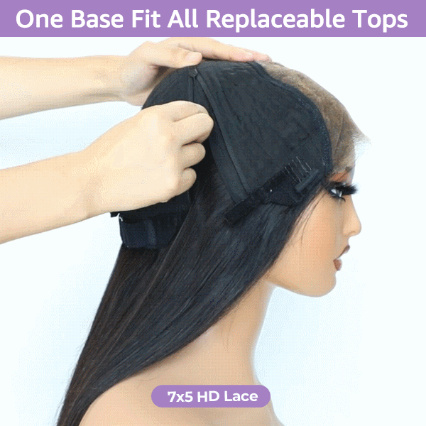 Block Wig Water Wave Bleached Knots Wig With Optional Replaceable Zip Lace Tops