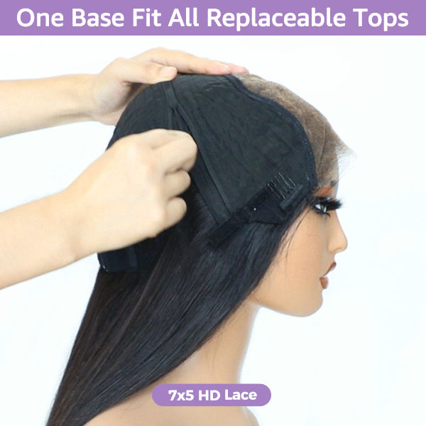 Block Wig Body Wave Bleached Knots Wig With Optional Replaceable Zip Lace Tops