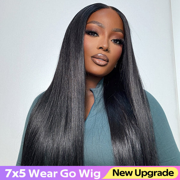 Straight Wavy Curly Pre-cut 7x5 HD Lace Wear Go Glueless Wig Bleached Invisible Knots Beginner Friendly