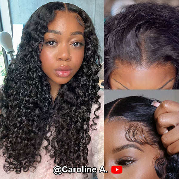 M-Cap Water Wave Pre Cut 9x6 HD Lace Wear Go Glueless Wigs Pre Bleached Tiny Knots Wet And Wavy Lace Front Wigs Human Hair