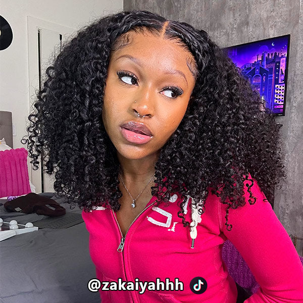 Kinky Curly Wear Go Wigs 7x5 HD Lace Pre Cut Lace Closure 100% Glueless Wigs