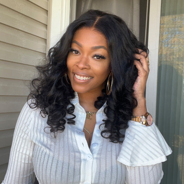 Wand Curl Wear Go Glueless Wig 7x5 HD Lace Pre Cut Lace 100% Glueless Wig Preplucked with Natural Hairline