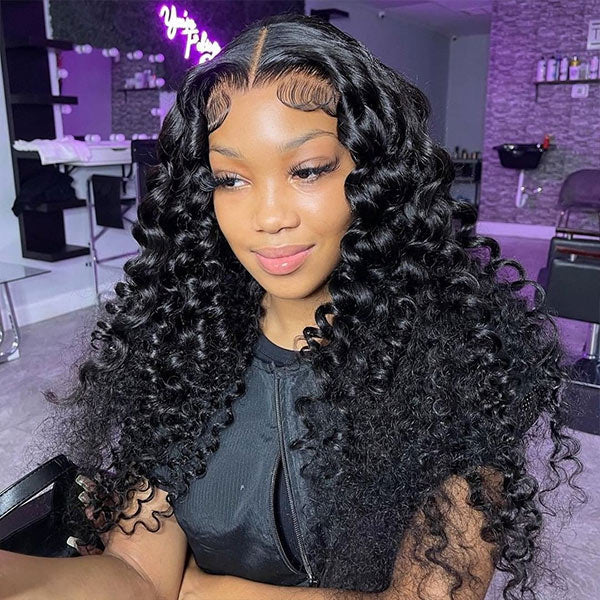 Pre Plucked HD Lace Wigs Loose Deep Wave Brazilian Virgin Human Hair Lace Front Wigs