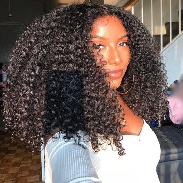 Tight Curls Afro Curly HD Lace Wigs Pre Plucked Human Hair Lace Front Wigs