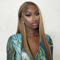 M-cap Straight Hair 4/27 Highlight Color Wear Go Glueless Wigs Invisible Knots Pre Cut 9x6 Lace Wigs