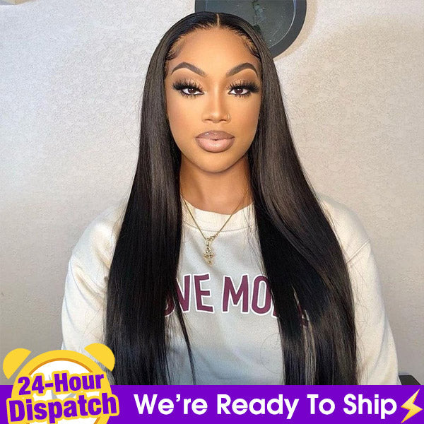 24h Shipping | OQ Hair Block Wig Straight Hair Bleached Knots Wig With Optional Replaceable Zip Lace Tops
