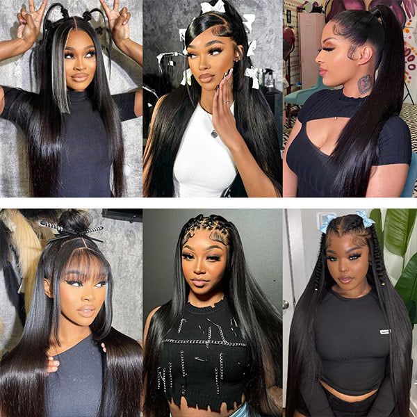 Premium Straight Human Hair 13x6 Lace Frontal Wig Natural Melt And Sleek Look