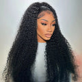 Afro Curly Glueless Wig Bleached Knots Elastic Drawstring 13x4 13x6 HD Lace Frontal Wig With Natural Hairline
