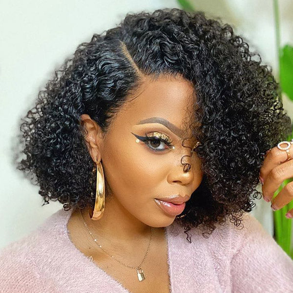 Kinky Curly 13x4 13x6 Lace Frontal Bob Wig Pre-plucked Hairline