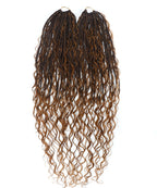 24" Pre Looped Crochet Boho Box Braids With Human Hair Curls - 80 strands/Pack