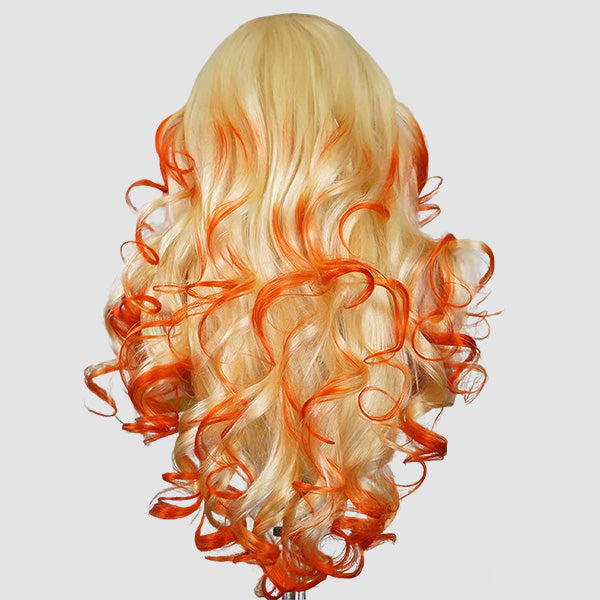 24h Ship Out | Butterfly Cut 613 Blonde & Orange Mixed Color Pre-Styled Layered Body Wave Glueless Wig Pre-cut 7x5 Lace Wear Go Wig