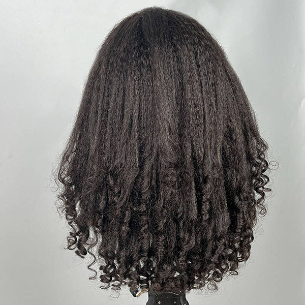 Kinky Straight Burmese Curly Headband Wig Glueless Install Human Hair Wig