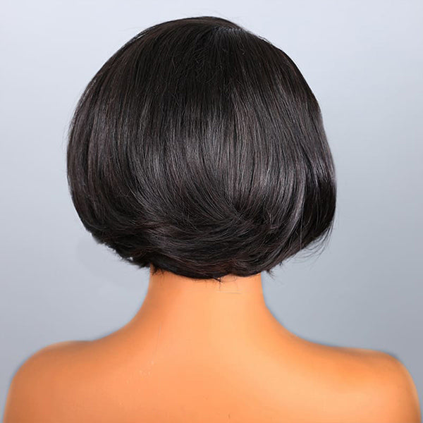 Straight Blow Out Hair Cut Bob Wig Pre-Cut HD Lace Wear Go Glueless Wig