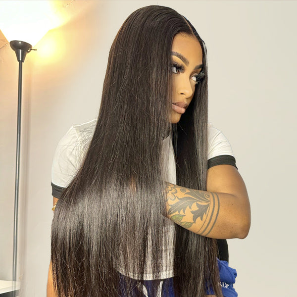 Silky Straight Easy Wear Go Glueless Wigs Pre Cut 7x5 HD Lace Closure Wigs Beginner Friendly