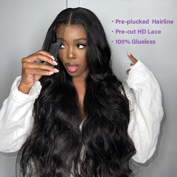 Glueless Wear Go Wig Bleached Knots 100% Human Hair Wig Pre-plucked Hairline