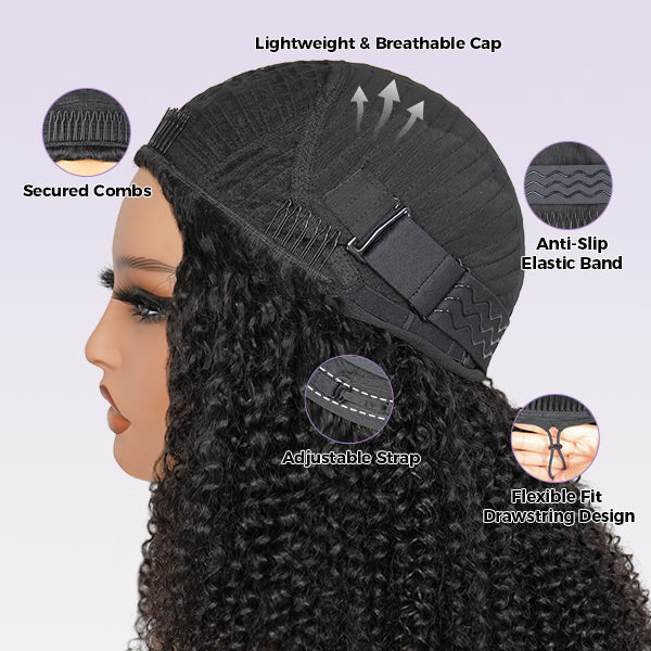 Salon-Defined Burmese Curly Wear Go Half Wig Natural Blend 3-In-1 Human Hair Half Wig