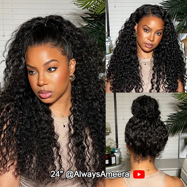 Water Wave Bleached Knots 360 Lace Glueless Wig With Invisi-Drawstring