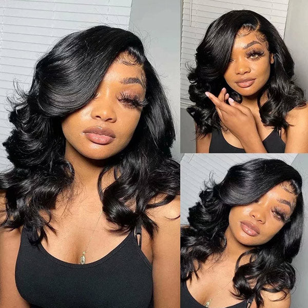 Pre Styled C Part Layered Yaki Body Wave Snug Fit Drawstring Wear Go Glueless Wig Pre-Cut 9x6 Lace Bleached Knots