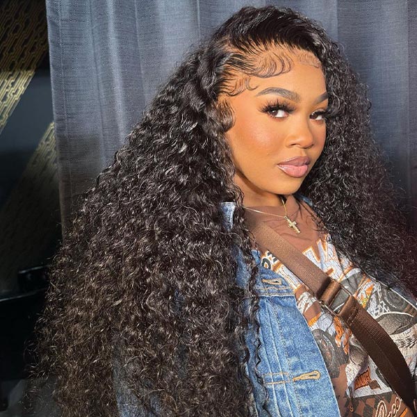 Water Wave Wig Pre Bleached Knots 13x4 13x6 HD Lace Frontal Wig With Elastic Drawstring Wear Go Wig