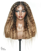 Raina - Bora Bora Human Hair Wet & Wavy Curls Pre Bleached HD Full Lace Boho Braided Wig