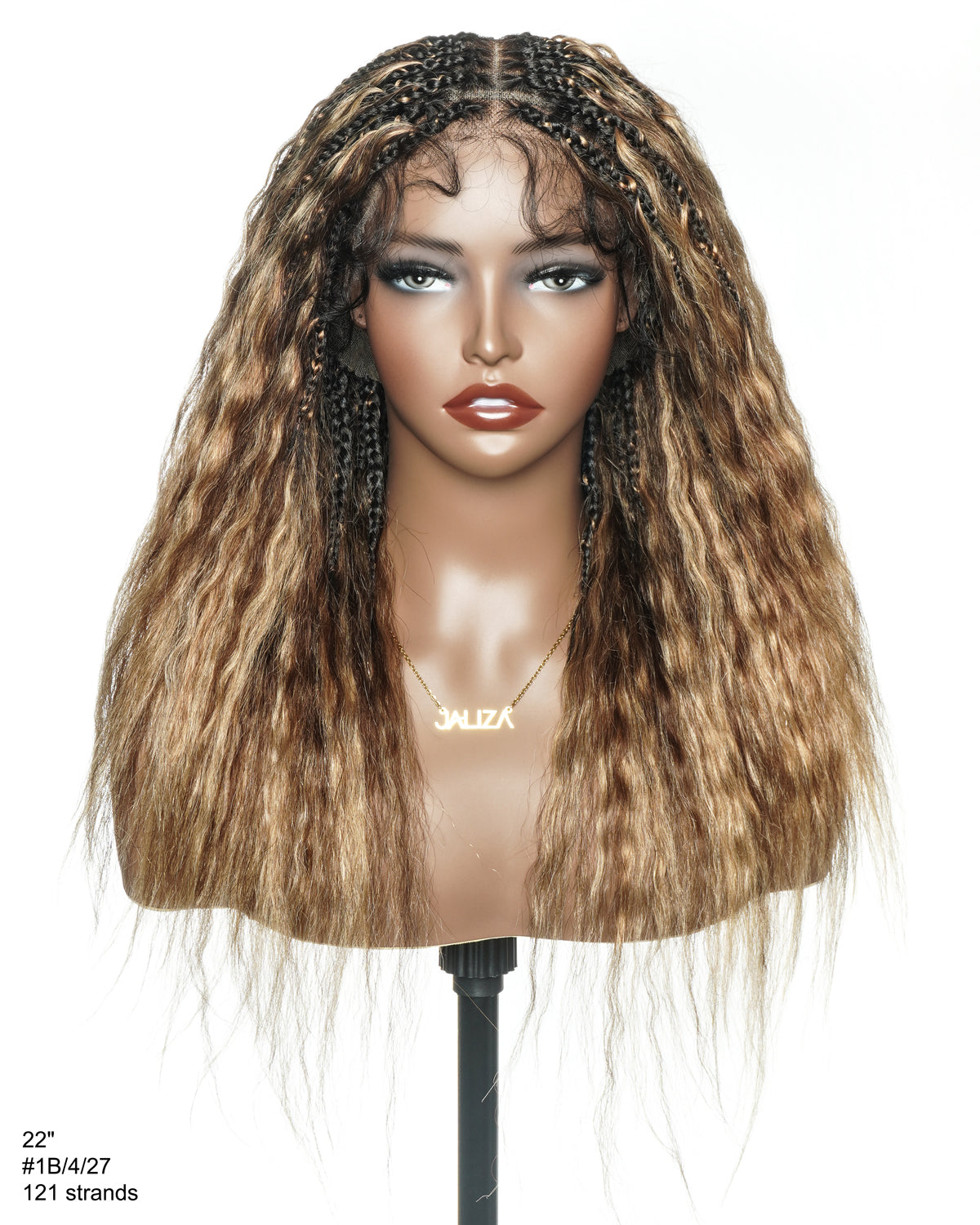 Raina - Bora Bora Human Hair Wet & Wavy Curls Pre Bleached HD Full Lace Boho Braided Wig