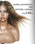 Raina - Bora Bora Human Hair Wet & Wavy Curls Pre Bleached HD Full Lace Boho Braided Wig