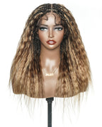 Raina - Bora Bora Human Hair Wet & Wavy Curls Pre Bleached HD Full Lace Boho Braided Wig