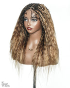 Raina - Bora Bora Human Hair Wet & Wavy Curls Pre Bleached HD Full Lace Boho Braided Wig
