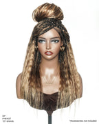 Raina - Bora Bora Human Hair Wet & Wavy Curls Pre Bleached HD Full Lace Boho Braided Wig