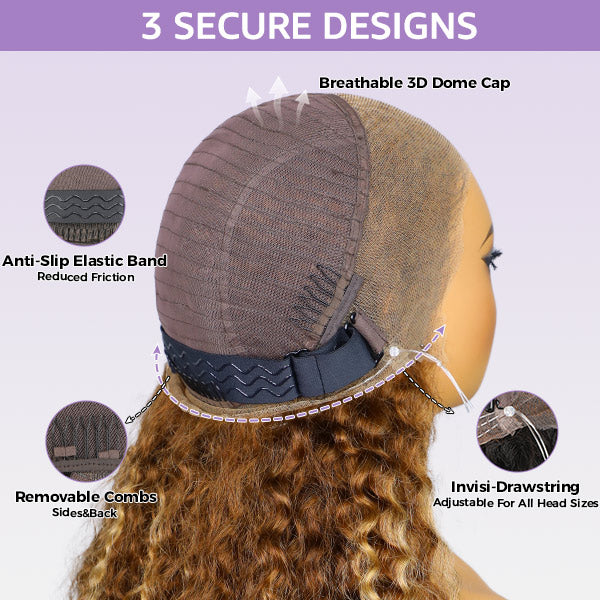 Straight Highlight Ombre 4/27 Wear Go Glueless Wig 360 Pre-cut Lace Wig