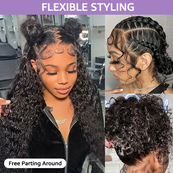 Wand Curl 360 Glueless Wig Bleached Knots Invisi Drawstring Human Hair Wig