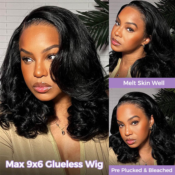 Side Part Pre Style MCap 9x6 HD Lace Body Wave Curls Wig Pre-Everything Lace Frontal Wig Put On and Go Glueless Wig