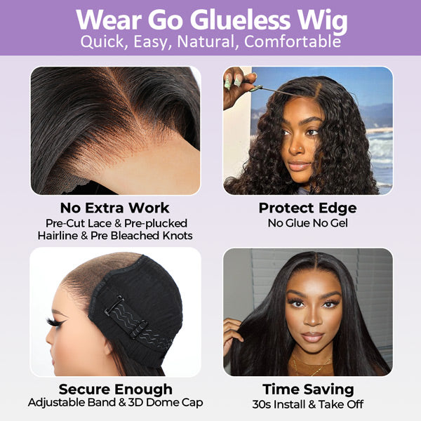 BOGO Wand Curl Pre-cut 7x5 HD Lace Wear Go Wig 100% Glueless Human Hair Wig