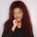 3 In 1 Half Wig | Reddish Brown Kinky Curly Wear Go Half Wig Wear Go Glueless Wig