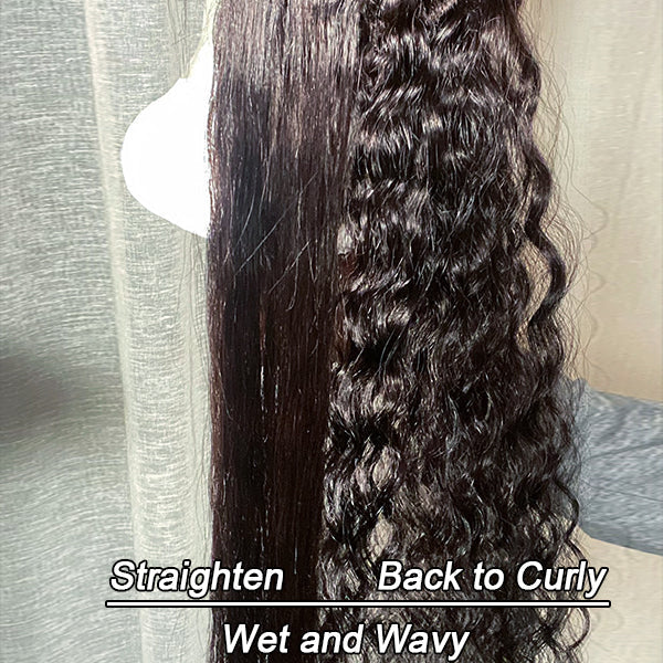 Wet And Wavy | Water Wave 4x4 Closure Lace Glueless Mid Part Long Wig