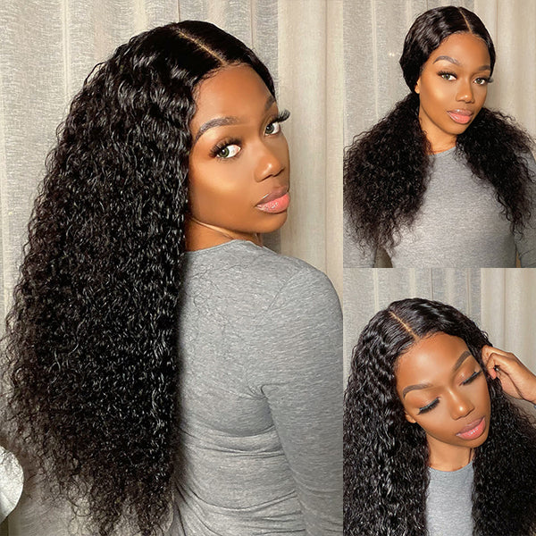 Wet And Wavy | Water Wave 4x4 Closure Lace Glueless Mid Part Long Wig