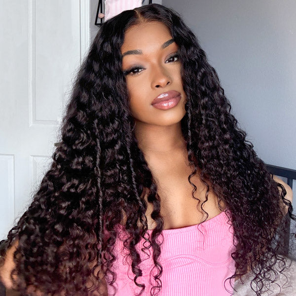 Deep Wave Wear Go Glueless Wig Bleached Knots Pre-cut 7x5 HD Lace Wig