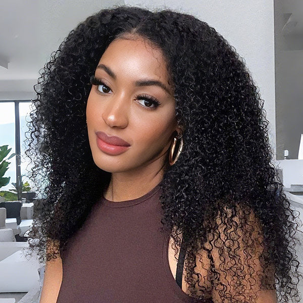 Kinky Curly U Part Wig Human Hair Custom Fit Drawstring Wear Go Glueless Wig