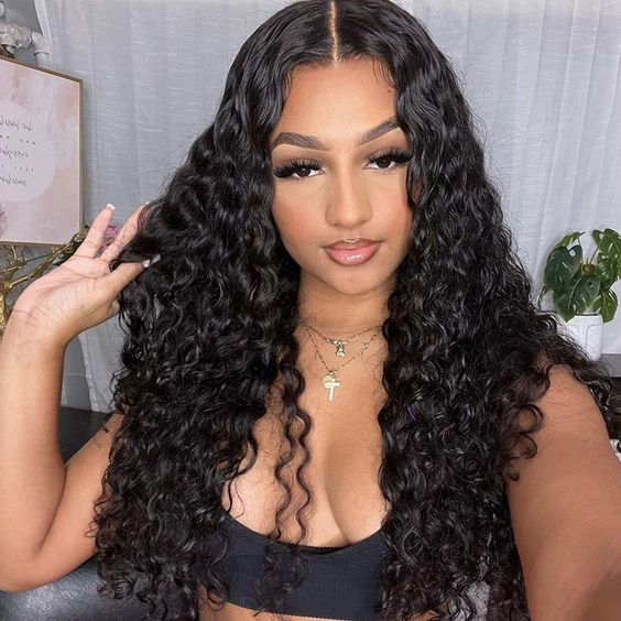 Water Wave Bleached Knots Elastic Drawstring Wear Go Wig Pre-cut 7x5 HD Lace 100% Glueless