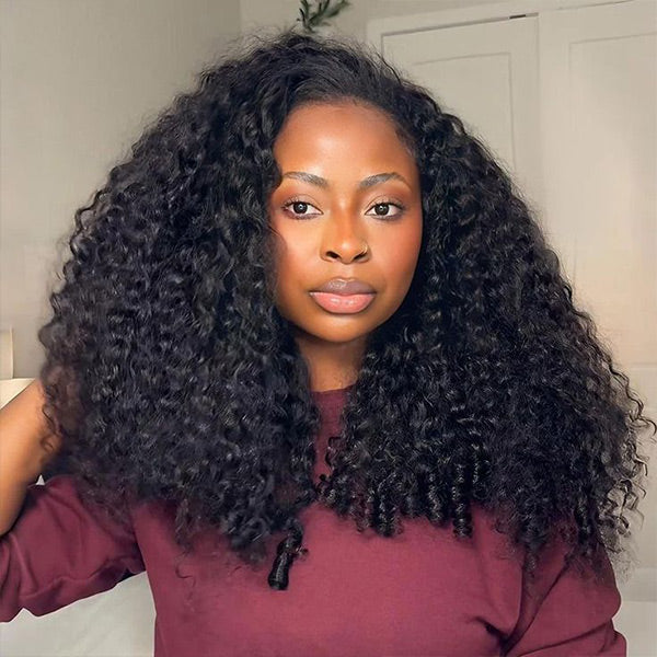 Salon-Defined Burmese Curly Wear Go Half Wig Natural Blend 3-In-1 Human Hair Half Wig