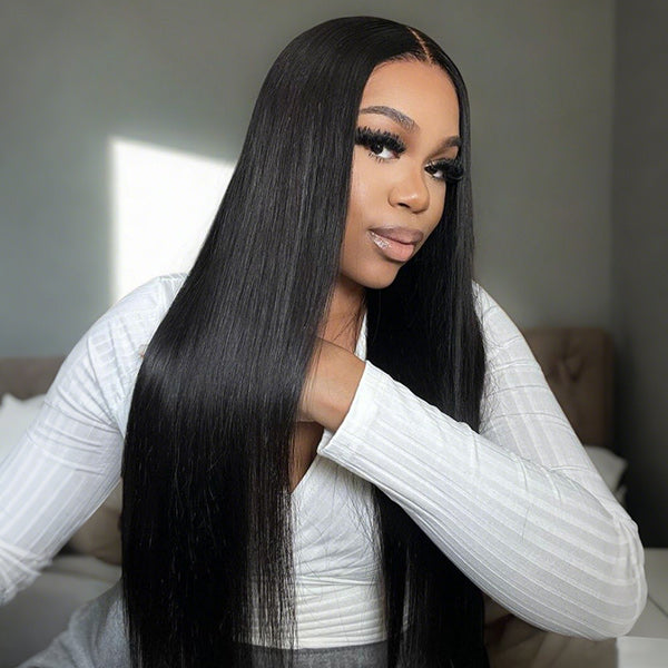 Straight Glueless Install Melted Pre-cut 7x5 HD Lace Wear Go Wig With Snug Fit Drawstring Bleached Knots Flawless Look