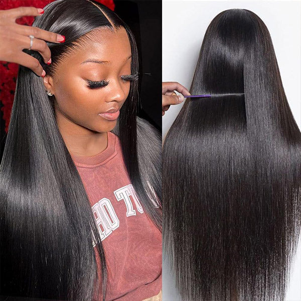 Straight Glueless Install Melted Pre-cut 7x5 HD Lace Wear Go Wig With Snug Fit Drawstring Bleached Knots Flawless Look