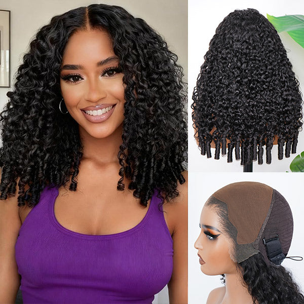 Burmese Curly Bleached Knots Adjustable Fit Drawstring Wear Go Glueless Wig Pre-cut 13x6 HD Lace Nautral Hairline