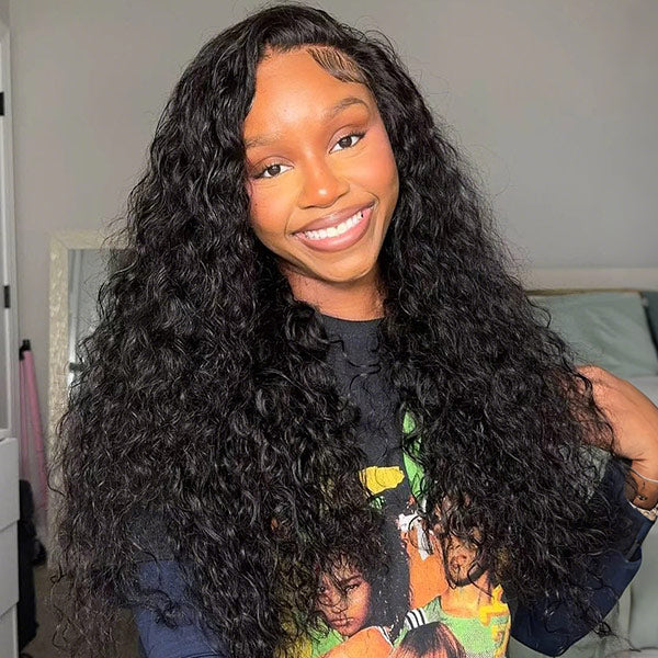 Water Wave Flexible Fit Pre-Cut 7x5 HD Lace Wear Go Glueless Wig with Elastic Drawstring