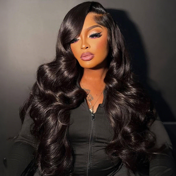Body Wave Adjustable Drawstring Wear Go Glueless Wig Pre-Cut 13x6 HD Lace With Bleached Knots