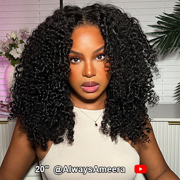 Kinky Curly Wear Go Wigs 7x5 HD Lace Pre Cut Lace Closure 100% Glueless Wigs